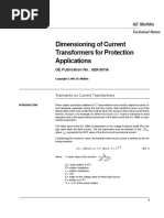 Dimensioning of Current Transformers For Protection Applications