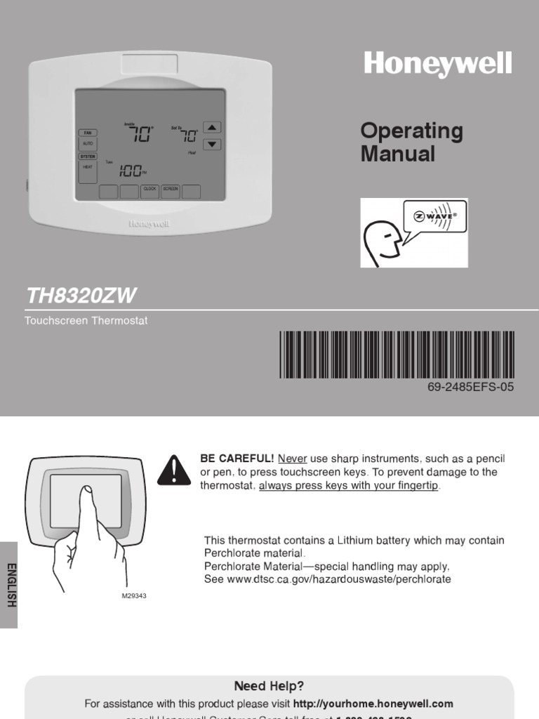 Honeywell Thermostat - TH8320Z (Owners Manual).pdf | Electromagnetic
