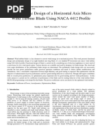 Aerodynamic Design of A Horizontal Axis Micro Wind Turbine Blade Using NACA 4412 Profile (#168134) - 148237