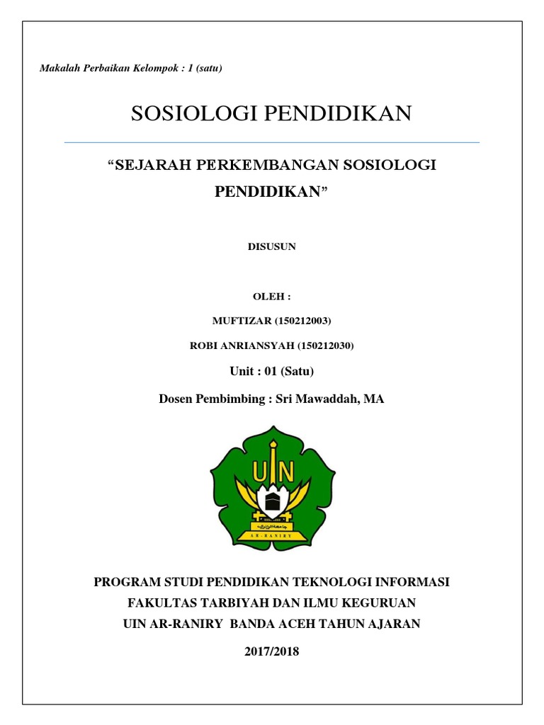 Makalah Sosiologi Pendidikan