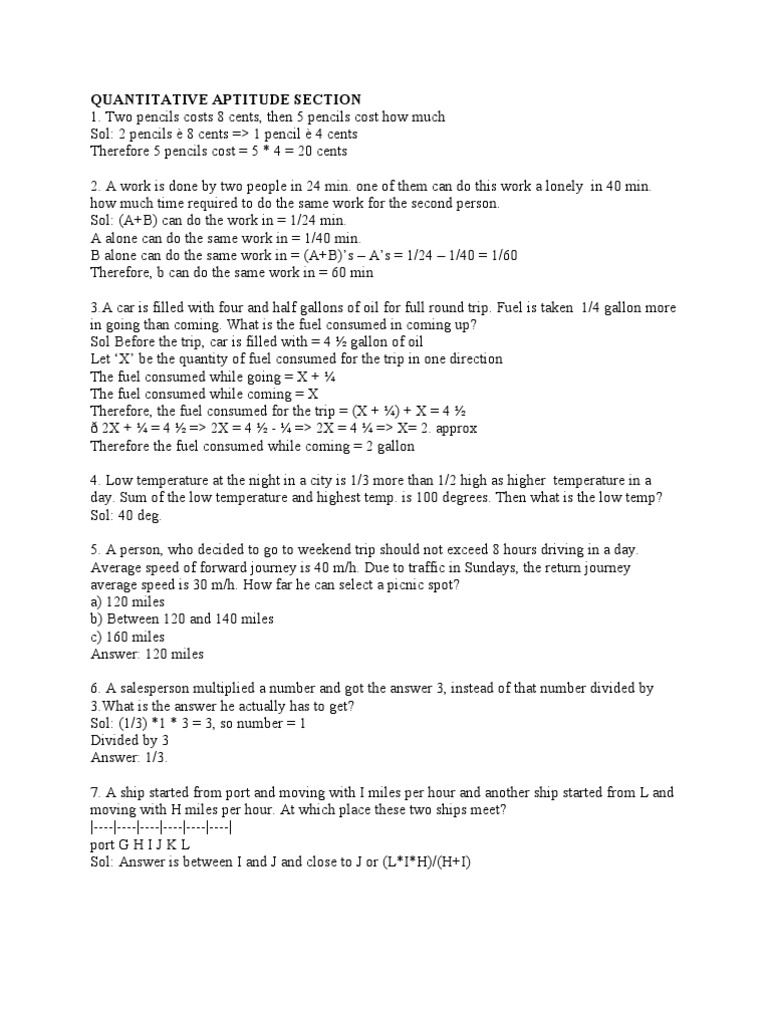 Quantitative Aptitude Practice Questions | PDF | Matrix (Mathematics ...