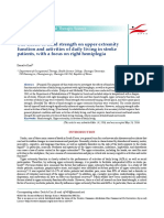 The Effects of Hand Strength on Upper Extremity Function and Activities of Daily Living in Stroke Patients, With a Focus on Right Hemiplegia