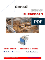 Exercices de Géotechnique EUROCODE 7 Murs Parois Et Stabilité de Pente PDF