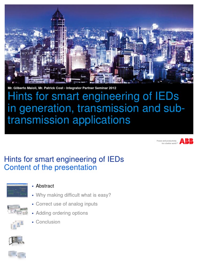 10 Hints For Smart Engineering of IEDs in Generation Transmission and