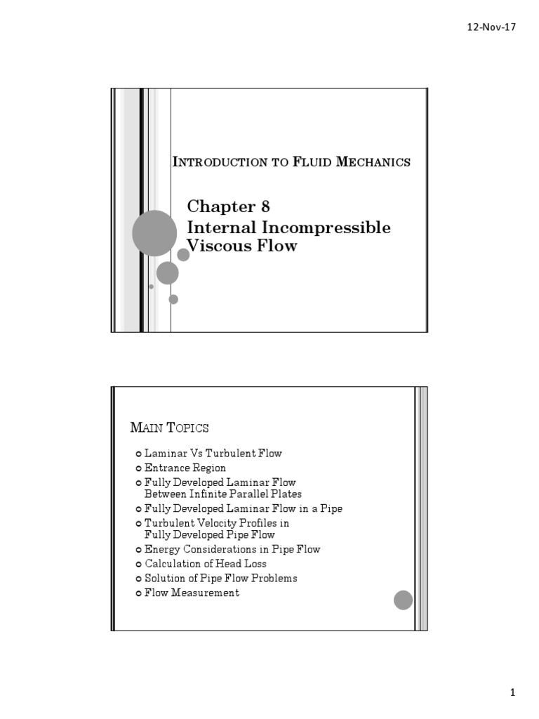 Fully Developed Laminar Flow in Pipes | PDF | Laminar Flow | Fluid ...