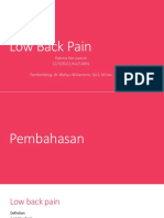 Tutorial Low Back Pain: Rahma Herviastuti 12/329221/KU/14991 Pembimbing: Dr. Wahyu Wihartono, SP.S, M.Kes