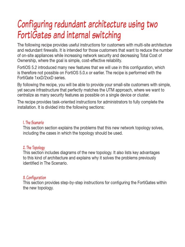 Redundant Architecture | PDF | Network Switch | Network Topology