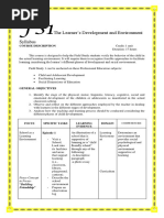 The Learner's Development and Environment Syllabus: Course Description