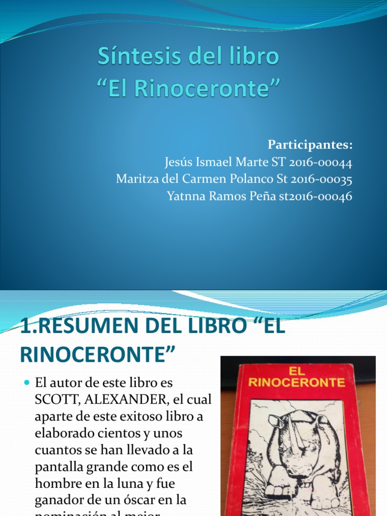 Síntesis Del Libro EL RINOCERONTE