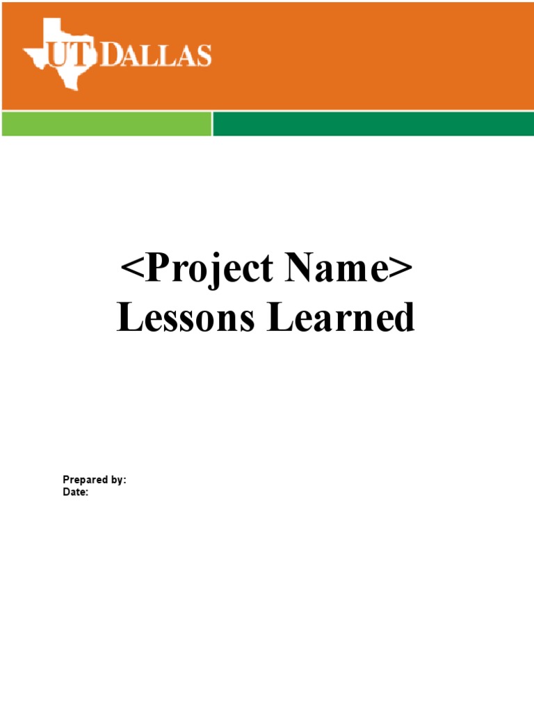 UTD Lessons Learned Template | PDF | Databases | Information Technology ...
