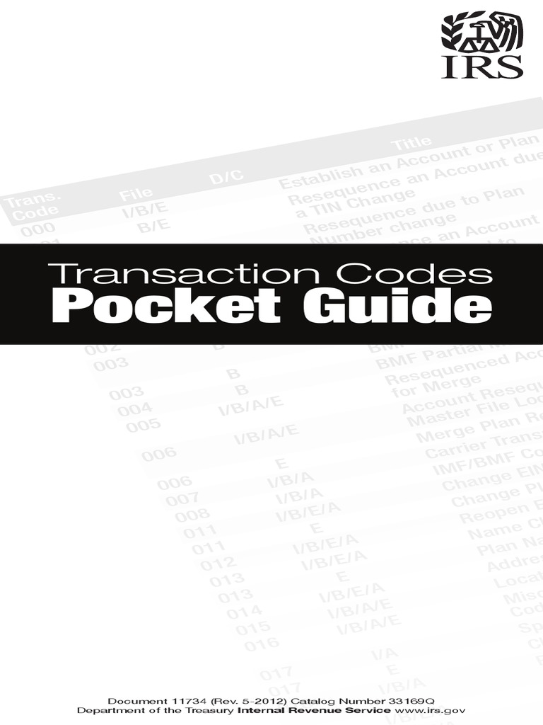 Transaction Codes Pocket Guide | PDF | Tax Refund | Debits And Credits