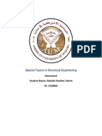 Special Topics in Structural Engineering: Homework Student Name: Abdulla Ibrahim Tahsin ID: 1310066