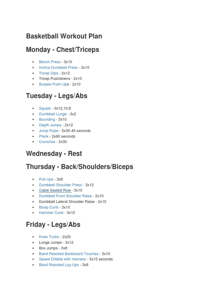 Basketball Workout Plan PDF