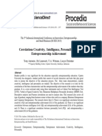 Sciencedirect: Correlations Creativity, Intelligence, Personality, and Entrepreneurship Achievement