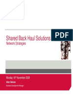 Shared Back Haul Solutions: Network Strategies