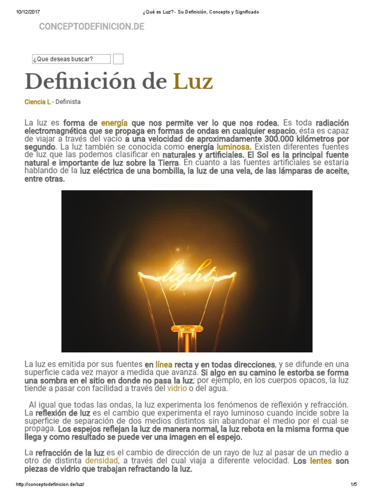 ¿Qué Es Luz_ Su Definición, Concepto y Significado Luz Refracción