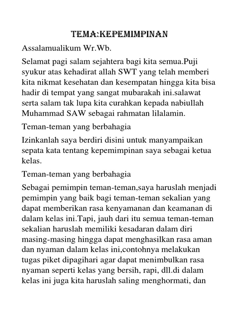 Pidato Putri