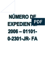 Número de Expediente: 2006 - 01101-0-2301-JR - FA