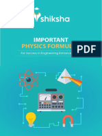 Physics Formulae: Important