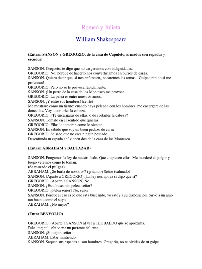 Romeo y Julieta PDF Romeo y