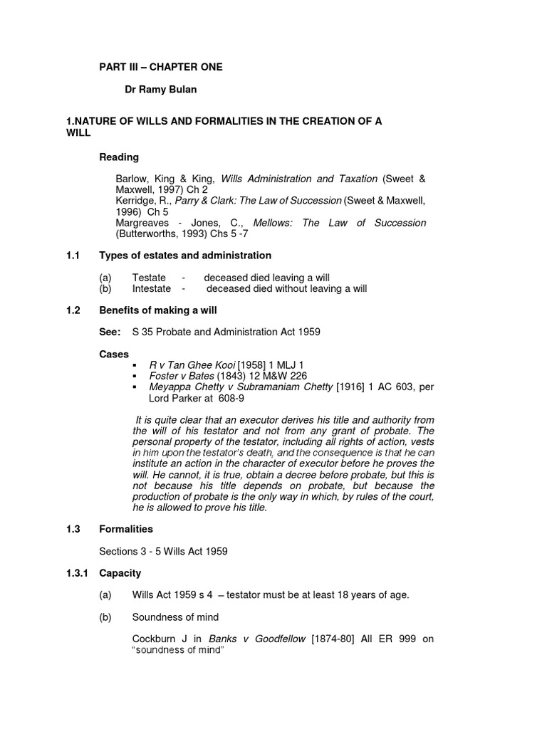 Creation Of Wills Will And Testament Probate
