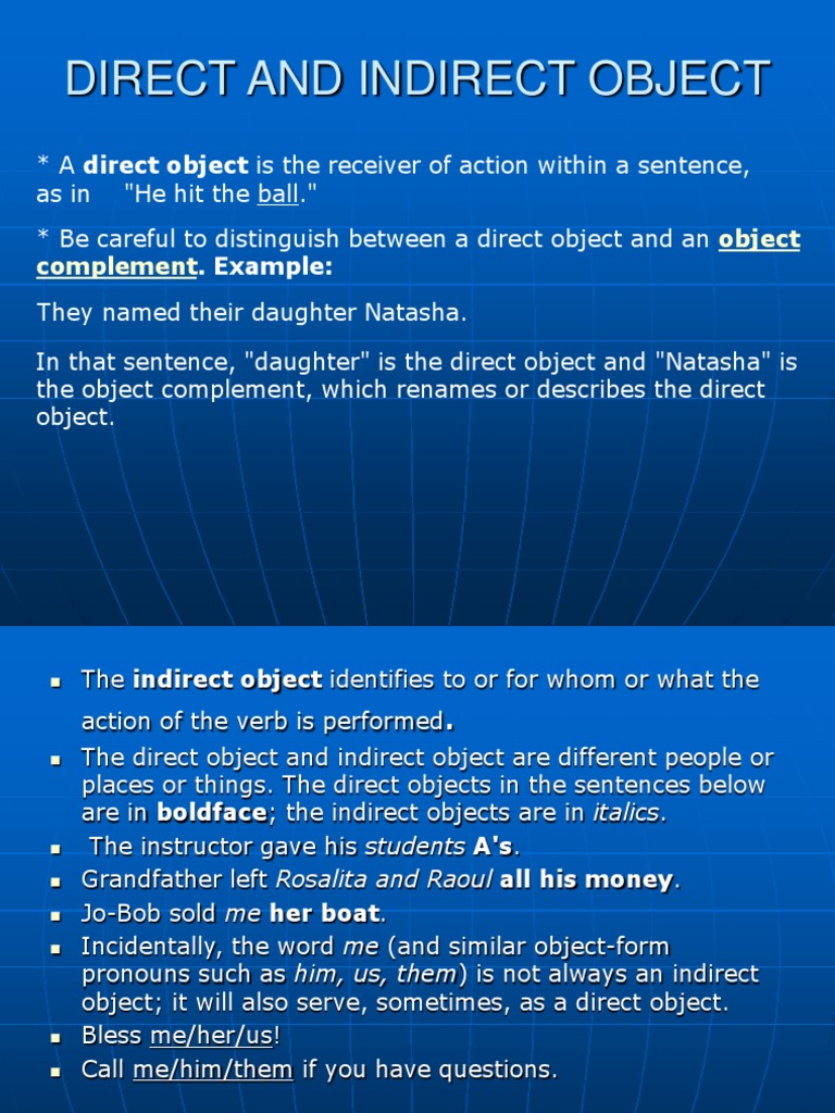 Direct and Indirect Object | PDF
