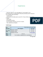 Prepaid Service Features and Tariffs