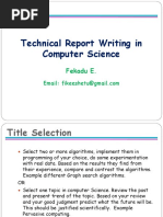 Technical Report Writing in CS 2016