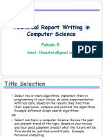 Technical Report Writing in CS 2016