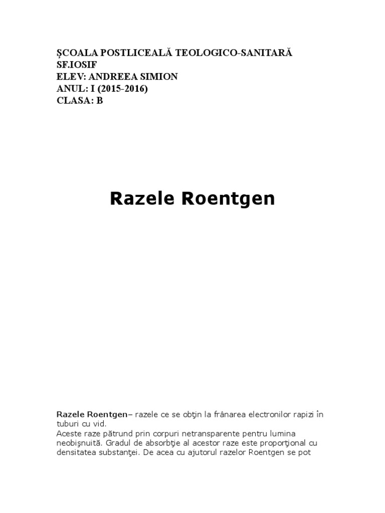 Razele Roentgen | PDF