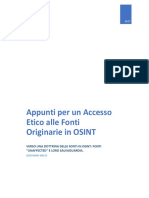 Appunti per un Accesso Etico alla Fonti Originarie in OSINT – Verso una dottrina delle fonti in OSINT