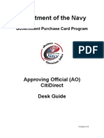 Department of The Navy: Approving Official (Ao) Citidirect Desk Guide
