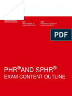 PHR SPHR Exam Content Outline by HRCI