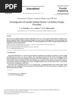 Development of Formula Student Electric Car Battery Design Procedure
