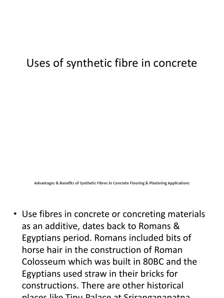 Uses of Synthetic Fibre in Concrete PDF Concrete Industries