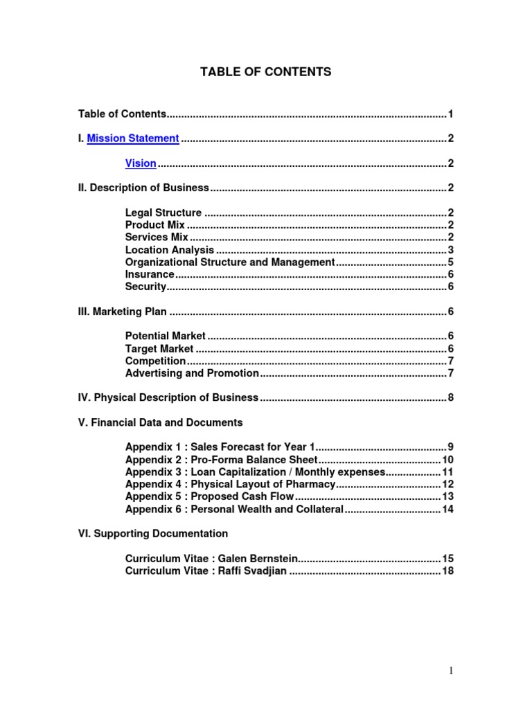 business plan for a pharmaceutical manufacturing company pdf