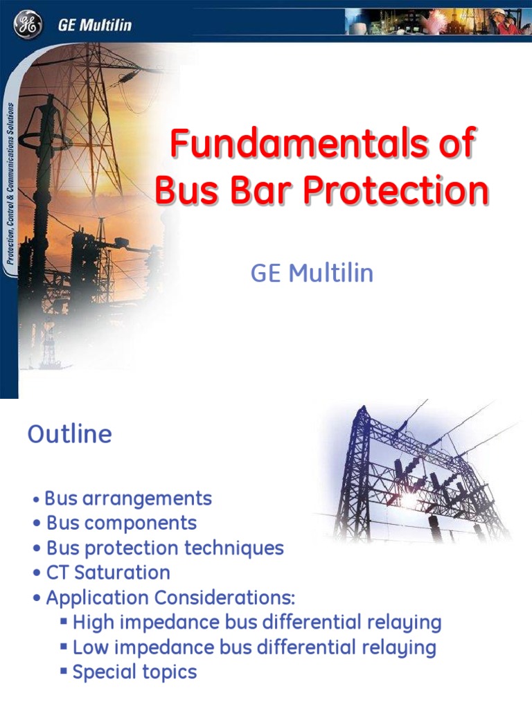 Busbar Protection Techniques Overview | PDF | Relay | Electrical Impedance