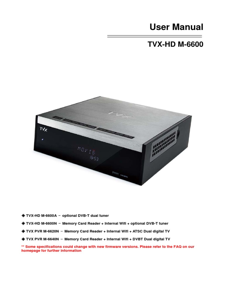 TViX HD M6600 English | PDF | Digital Video Recorder | High