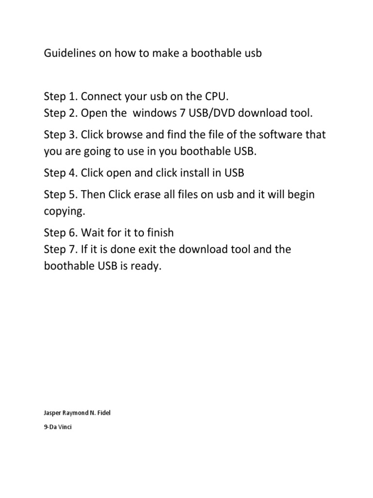 Create a Bootable USB Guide | PDF | Social Science | Computers