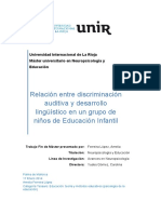 Relacion Entre Discriminacion Auditiva y Desarrollo Linguistico