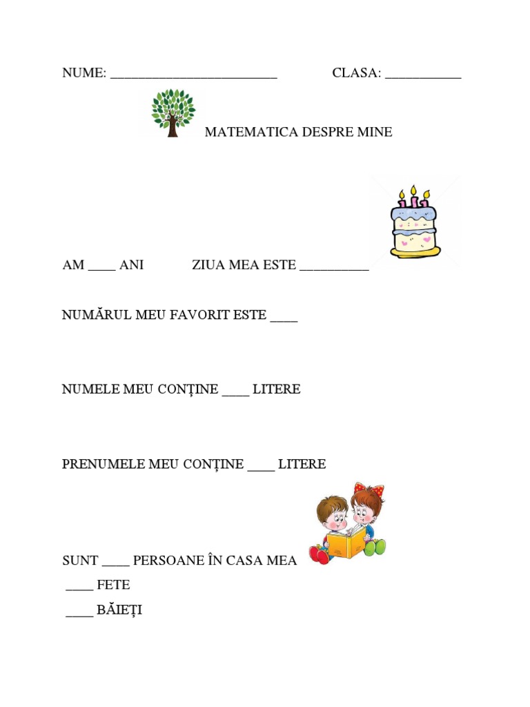 Matematica Despre Mine | PDF