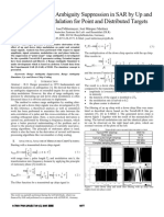 Analysis of Range Ambiguity Suppression in SAR by Up and Down Chirp Modulation For Pointed and Distributed Targets