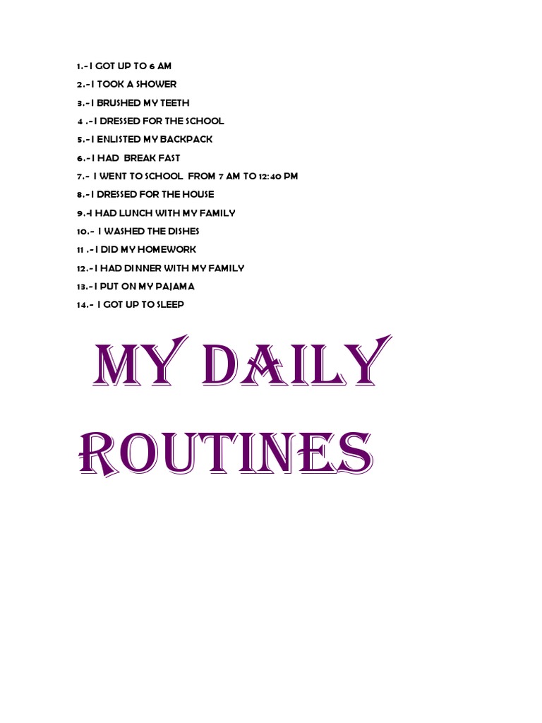My Daily Routines | PDF | Wellness