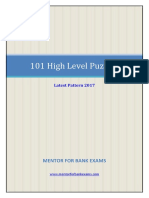 101 High Level Puzzles For IBPS Exams PDF