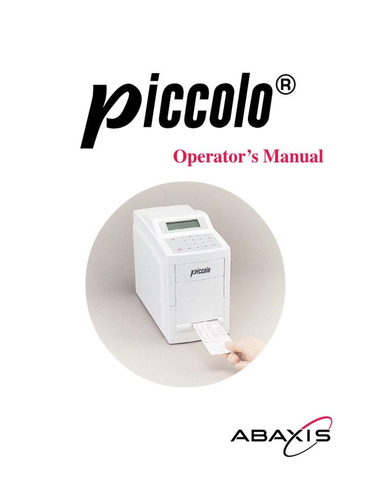 Abaxis Piccolo Analyzer User Manual PDF PDF Ac Power Plugs And