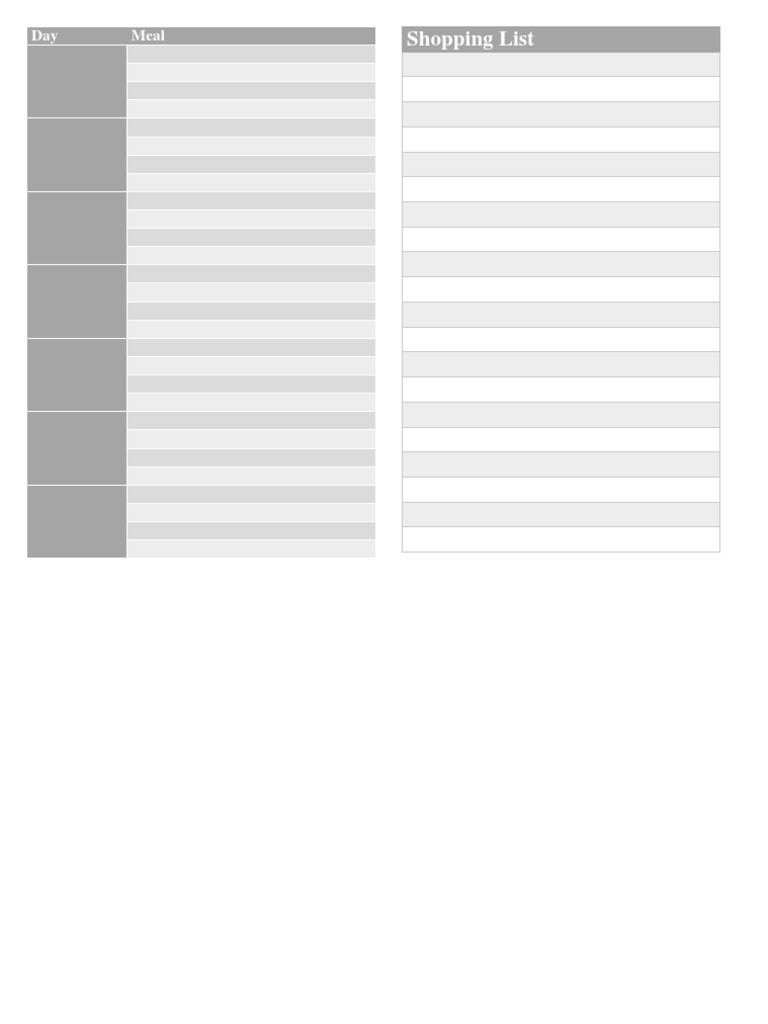 Weekly Meal Plan PDF
