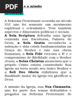 A Reforma e a Missão