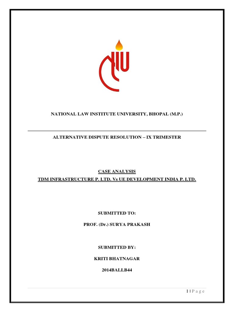 ADR Project | PDF | Arbitration | Arbitral Tribunal