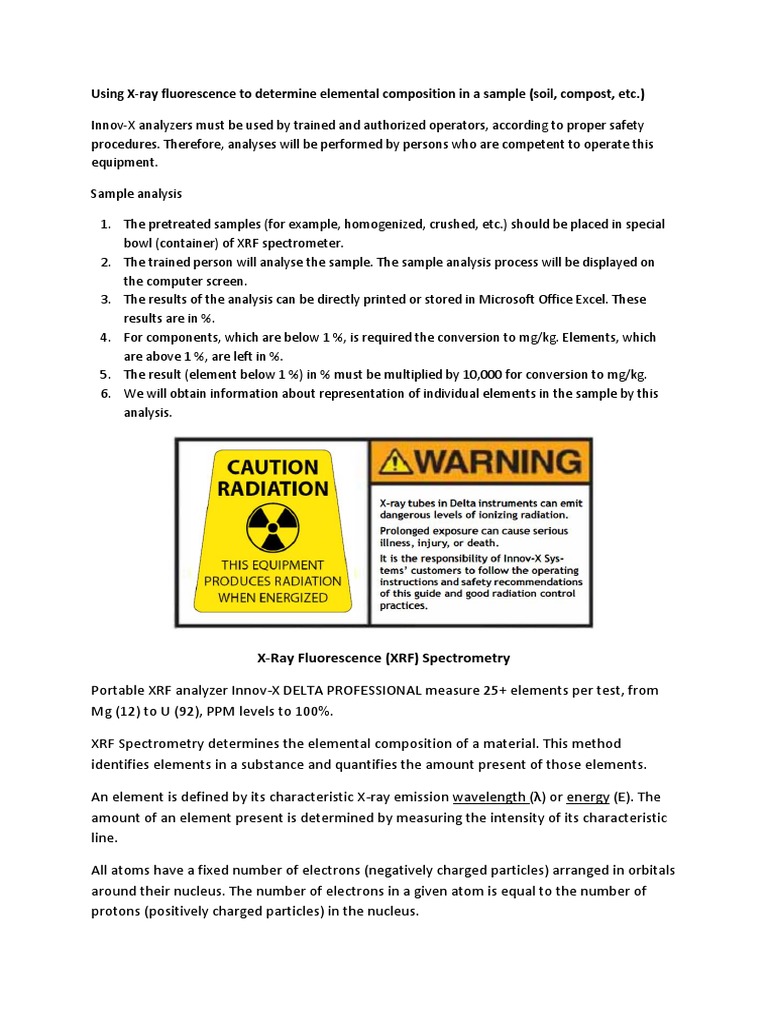 XRF Spectrometry for Elemental Analysis | PDF | Spectroscopy | Electron