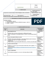 PLANO DE AULAS Câmpus São Paulo Licenciatura em Letras Prática Pedagógica